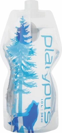 Platypus Soft Bottle 1L With Closure Cap -Outdoor Research Store 10964 platypus softbottle 1liter wildblue frontview PR