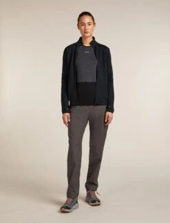 Icebreaker Women's Merino Blend 300 RealFleece™ Descender Long Sleeve Zip Jacket -Outdoor Research Store Icebreaker Women s Merino Blend 300 RealFleece Descender Long Sleeve Zip Jacket Model Standing