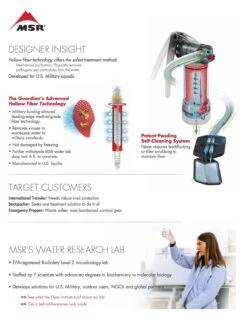 MSR Guardian Purifier Pump -Outdoor Research Store MSR Guardian Purifier Pump Spec Sheet