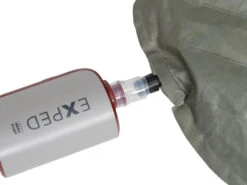 Exped Mega Pump -Outdoor Research Store Mega Pump Adapters in use