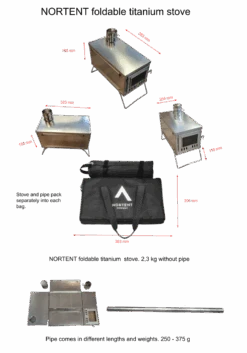 Nortent Foldable Titanium Tent Stove -Outdoor Research Store NORTENT titan sammenleggbar dimensions