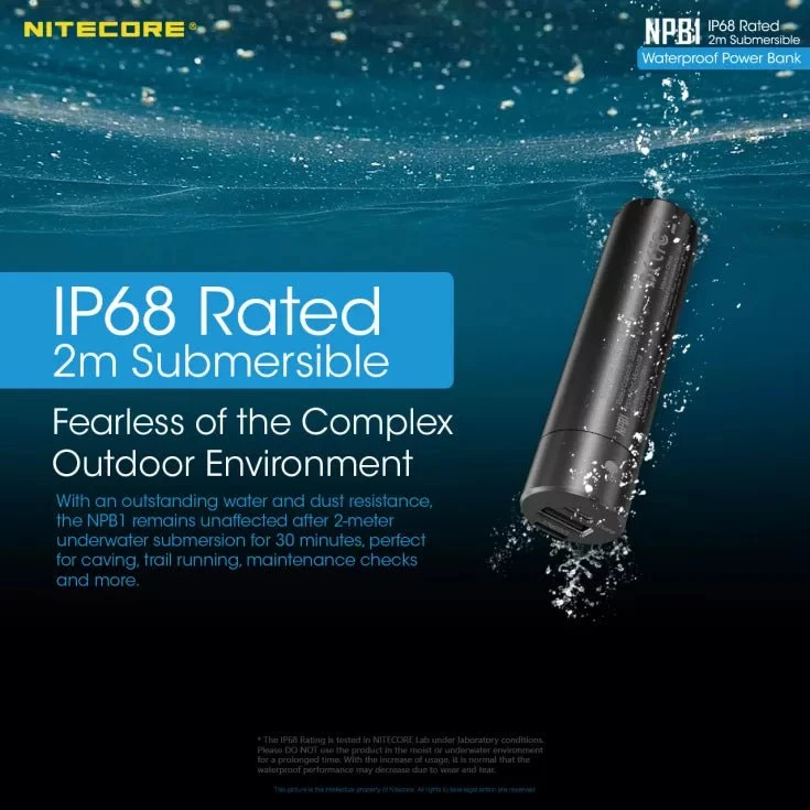 Nitecore NPB1 5000mAh Ultralight Waterproof Power Bank 3 Nitecore NPB1 5000mAh Ultralight Waterproof Power Bank - Image 3