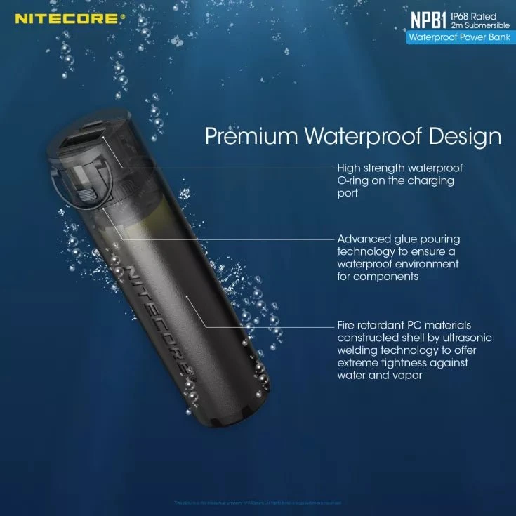 Nitecore NPB1 5000mAh Ultralight Waterproof Power Bank 6 Nitecore NPB1 5000mAh Ultralight Waterproof Power Bank - Image 6