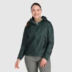 Outdoor Research Women's 2024 Helium Rain Jacket -Outdoor Research Store Outdoor Research Women s Helium Rain Jacket Green