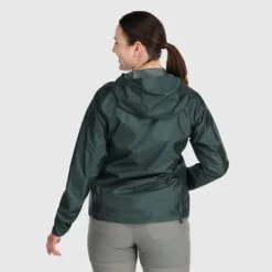 Outdoor Research Women's 2024 Helium Rain Jacket -Outdoor Research Store Outdoor Research Women s Helium Rain Jacket Green Lifestyle 2