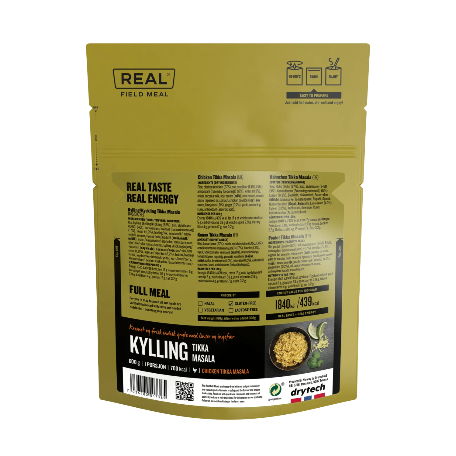 Real Turmat (Field Meal) Chicken Tikka Masala (700kcal) 2 Real Turmat (Field Meal) Chicken Tikka Masala (700kcal) - Image 2