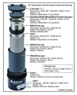 SOTO Thermostack Combo -Outdoor Research Store SOTO Thermostack Combo Contents