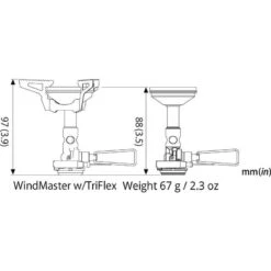 SOTO Windmaster W/micro Regulator -Outdoor Research Store SOTO Windmaster w micro regulator Side Dimensions