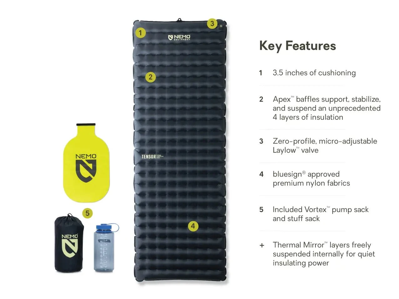 NEMO Tensor Extreme Conditions Ultralight Insulated Sleeping Mat R-Value 8.5 3 NEMO Tensor Extreme Conditions Ultralight Insulated Sleeping Mat R-Value 8.5 - Image 3