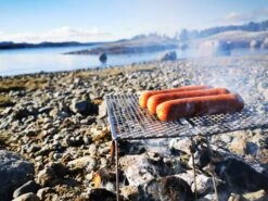 Vargo Titanium BiFold Grill -Outdoor Research Store Vargo Titanium BiFold Grill Cooking by River