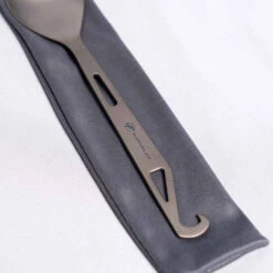 FlipFuel Titanium Spork -Outdoor Research Store flipfuel titanium spork matte silver close up handle
