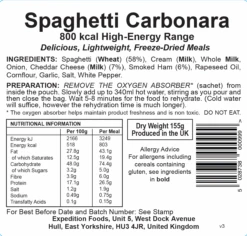 Expedition Foods Spaghetti Carbonara -Outdoor Research Store spaghetti carbonara 800kcal