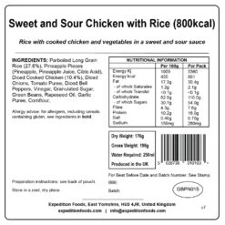 Expedition Foods Sweet And Sour Chicken With Rice -Outdoor Research Store sweet and sour chicken with rice 800kcal v7 label 1200x 9a072849 7a57 40f8 990c 8049a6435487